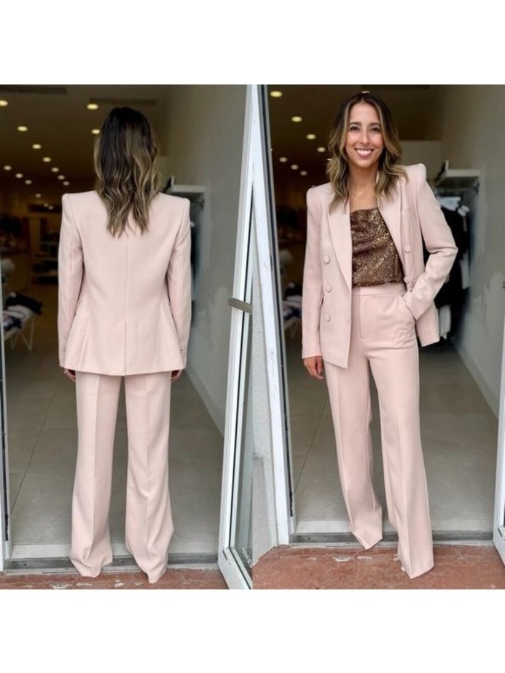 NWT Generation Love Arielle Crepe Blazer XXL Latte Double Breasted